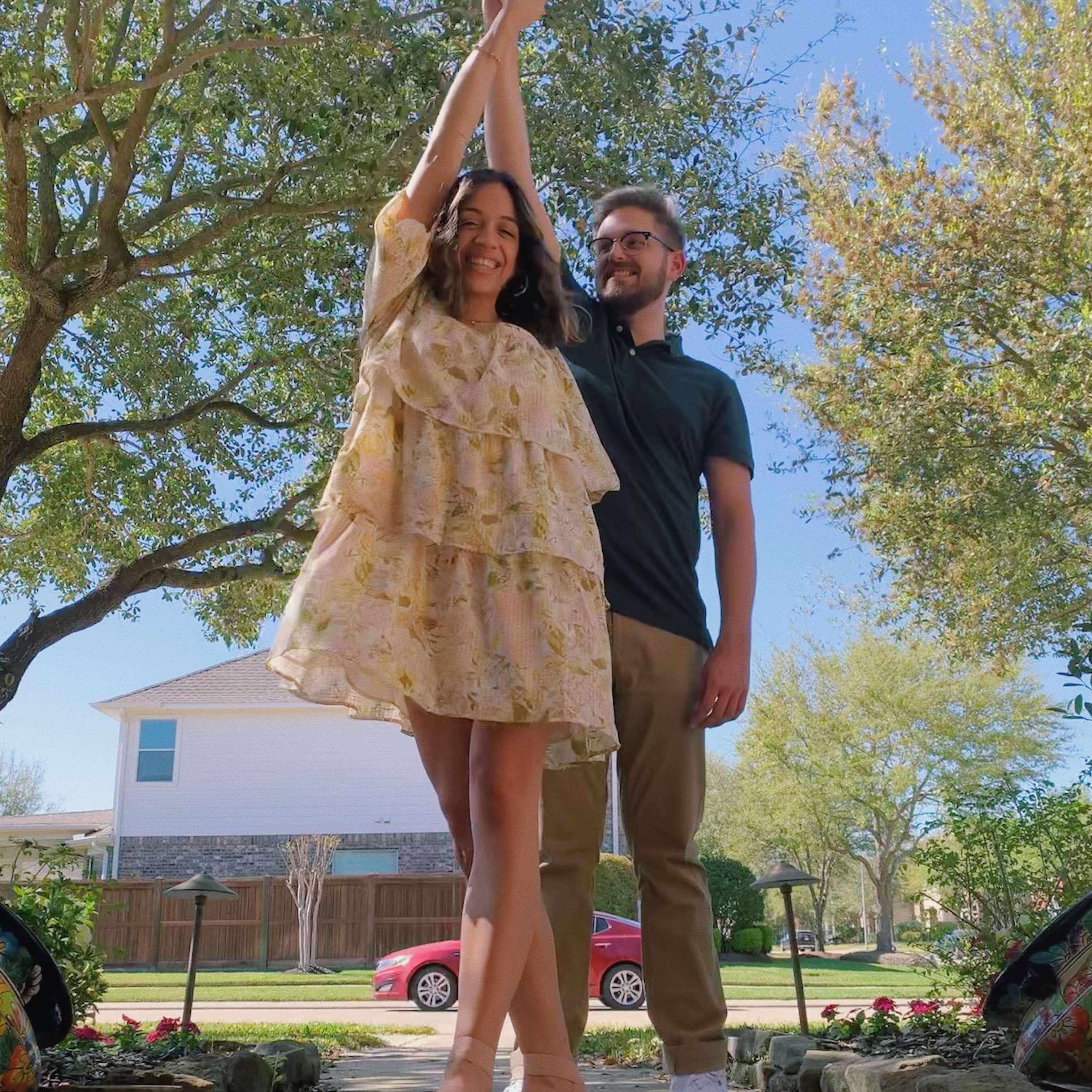 "twirl me" "itll be a great pic". nothing like a selfie camera timer and a really cute church date