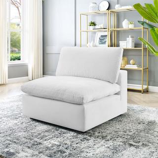 Commix Overstuffed Velvet Armless Chair