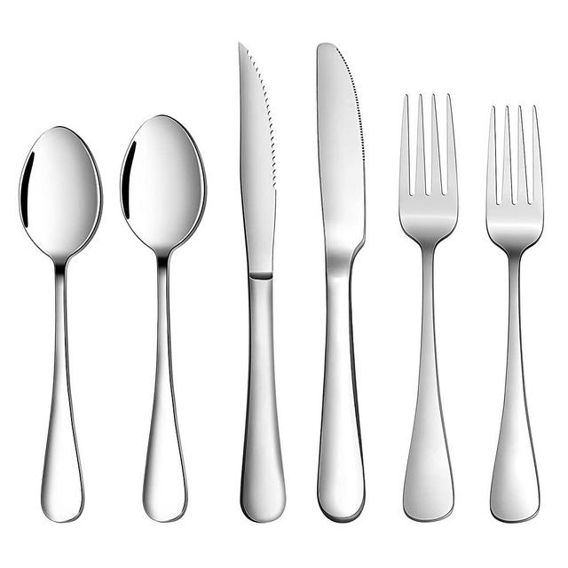 48 Piece Silverware Set with Steak Knives Service for 8,GMFINE Premium Stainless Steel Flatware Set,Elegant Cutlery Utensil Set,Tableware Include Knives Forks Spoons,Mirror Polished&Dishwasher Safe