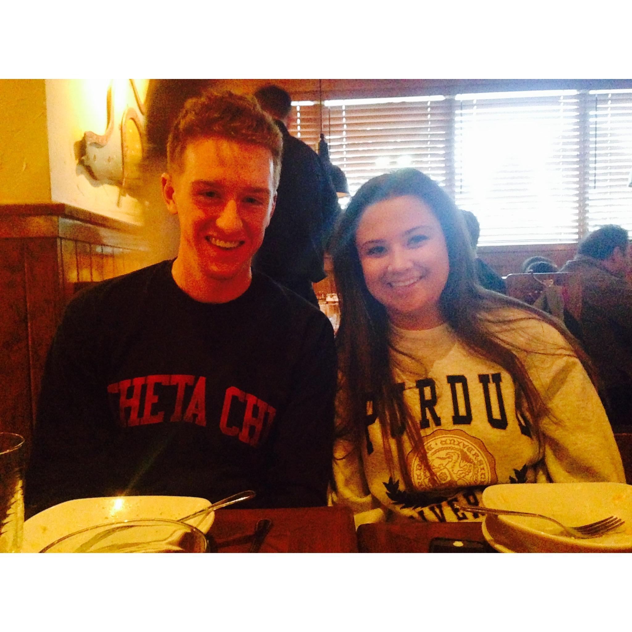 Colin's first time visiting in Colorado and dinner with the family, he apparently made a good impression...