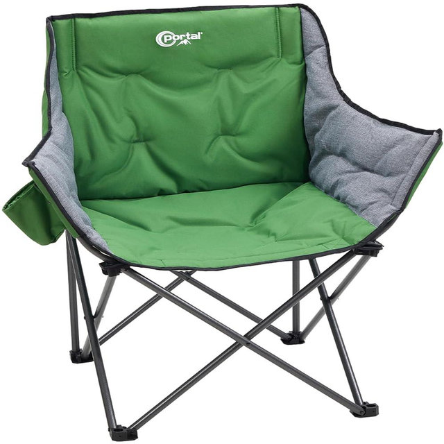 Portal 32" Oversized Padded Camping Chair, Extra Wide Heavy-Duty Folding Chair for Adults with Cup Holder & Carry Bag, Portable Camp Chair Supports 350 lbs for Lawn, Patio, Hiking & Outdoor Use