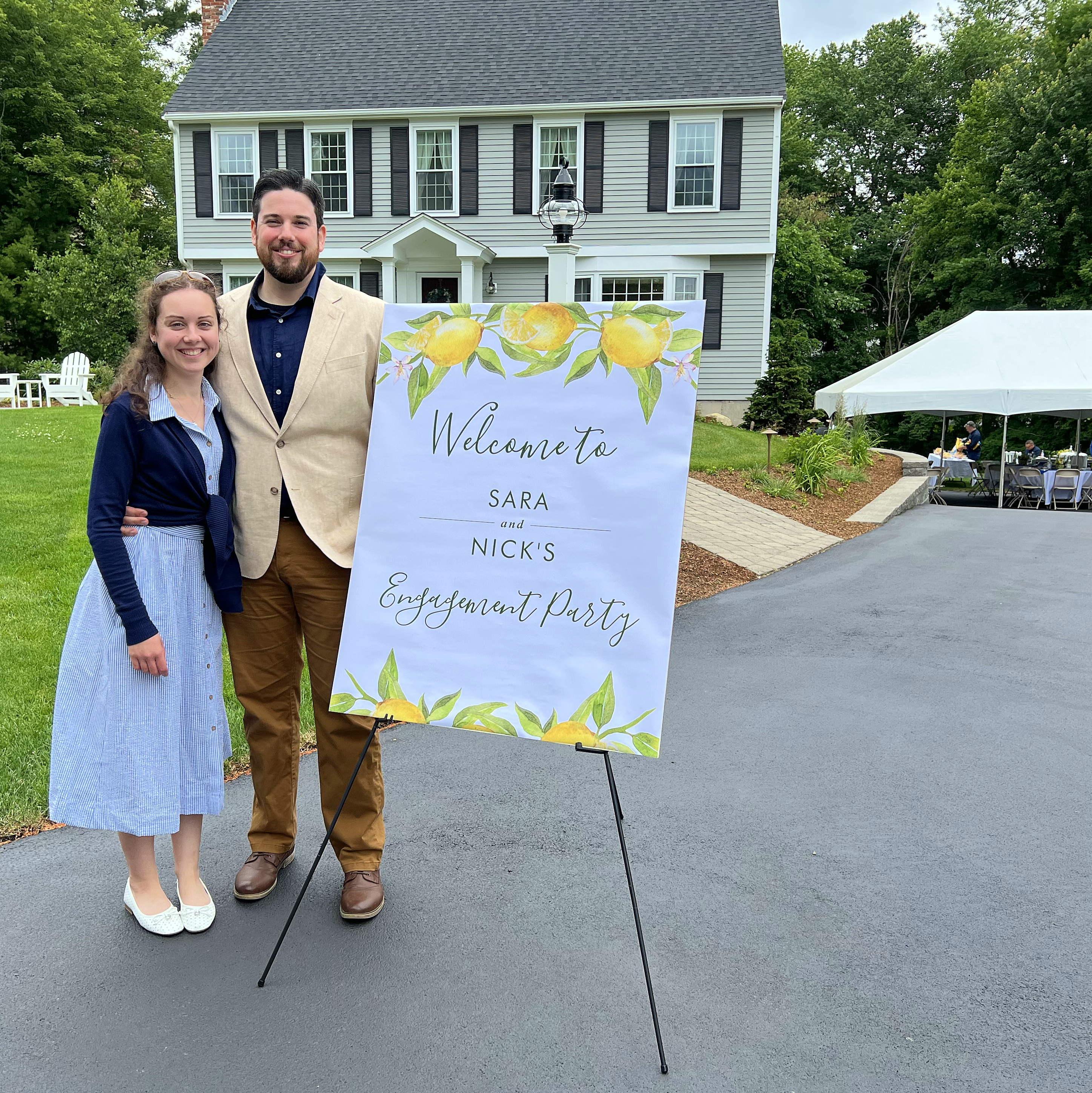 Outside the engagement party