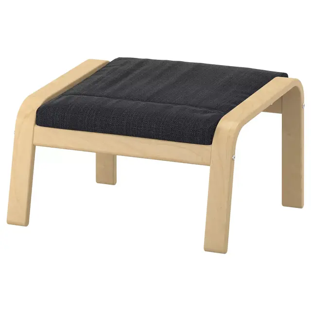 POÄNG Ottoman, birch veneer/Hillared anthracite