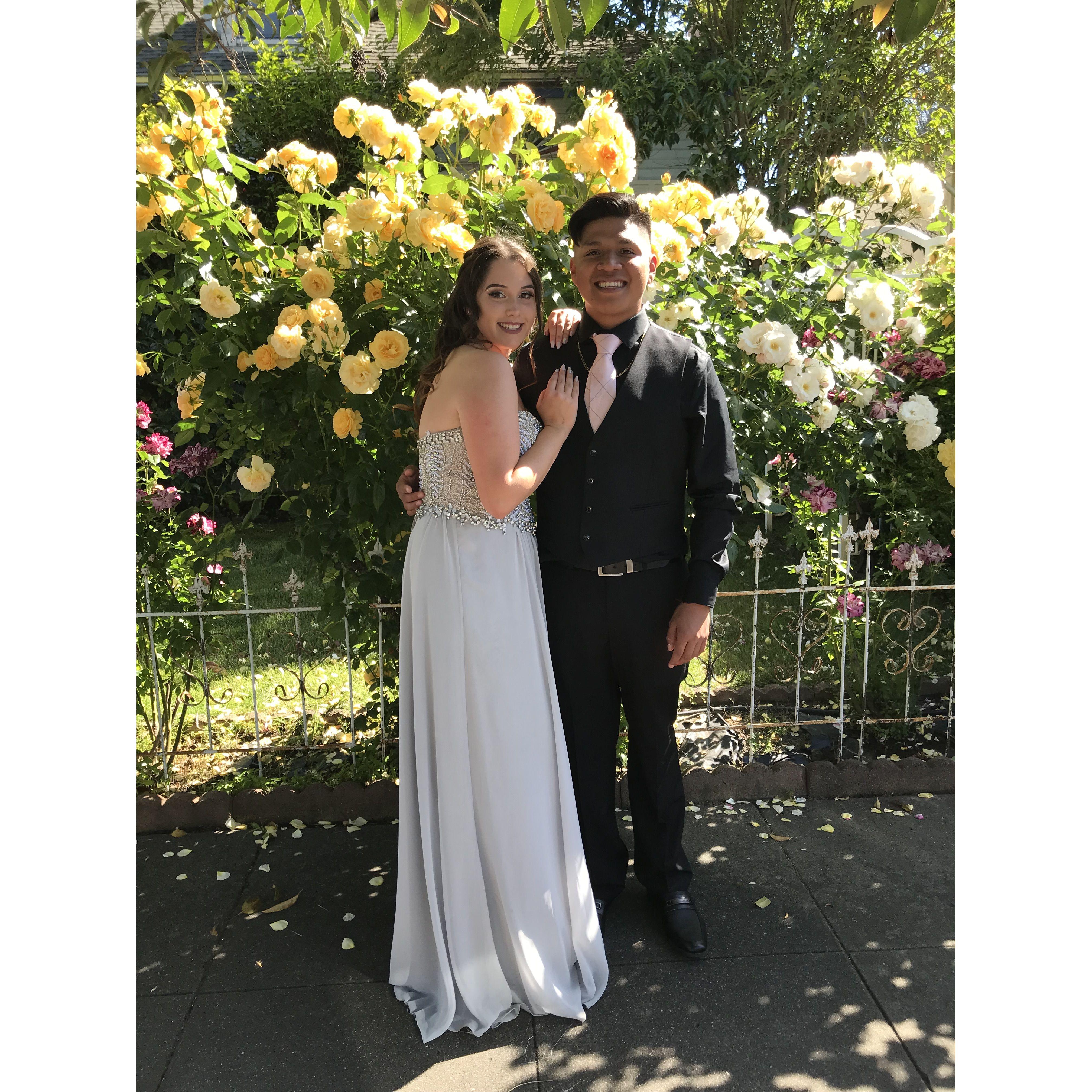 Us at Edgar’s senior prom 17 and 18 years old