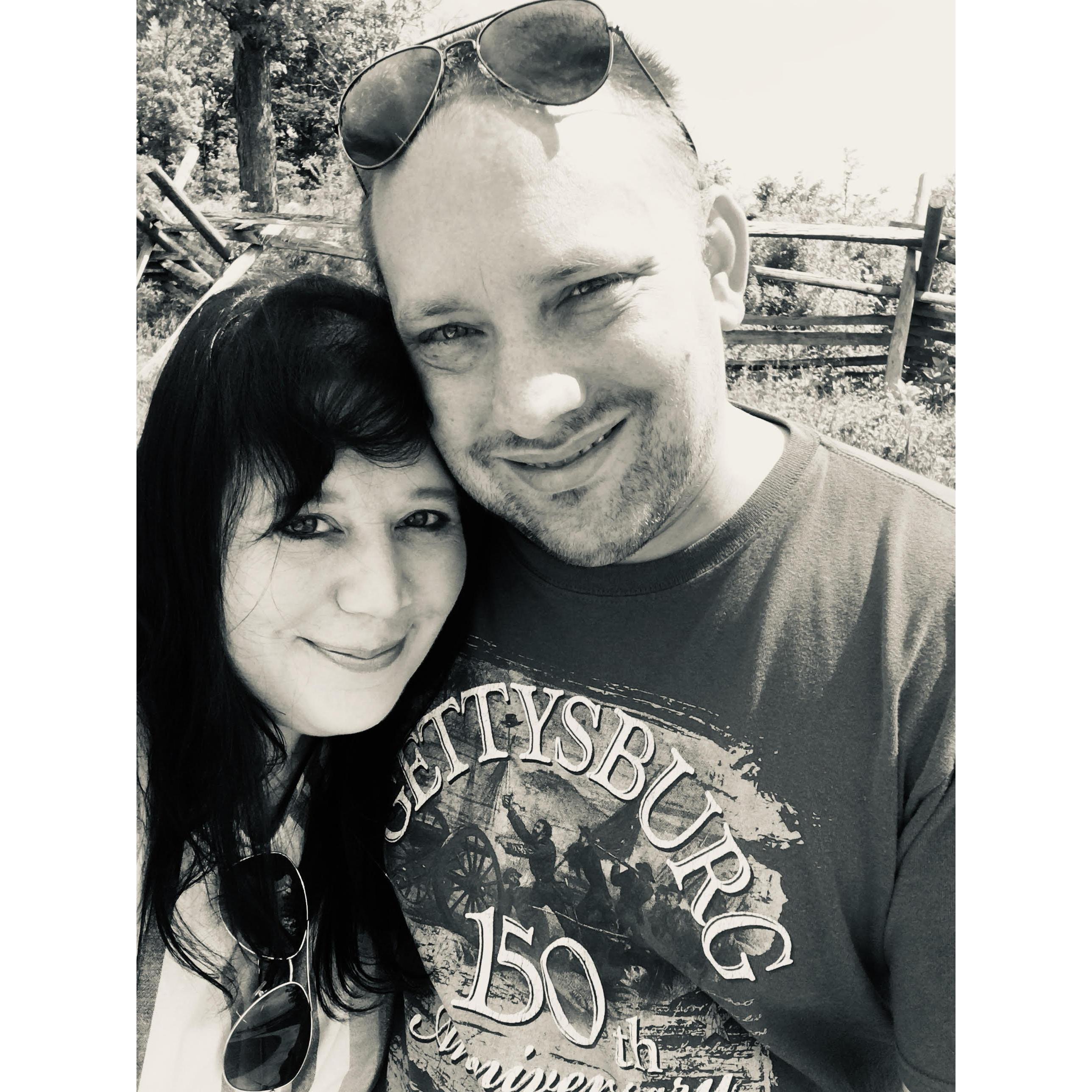 May 2019. At the Eternal Peace Light Memorial in Gettysburg, PA. This is the day after I proposed to Sarah.