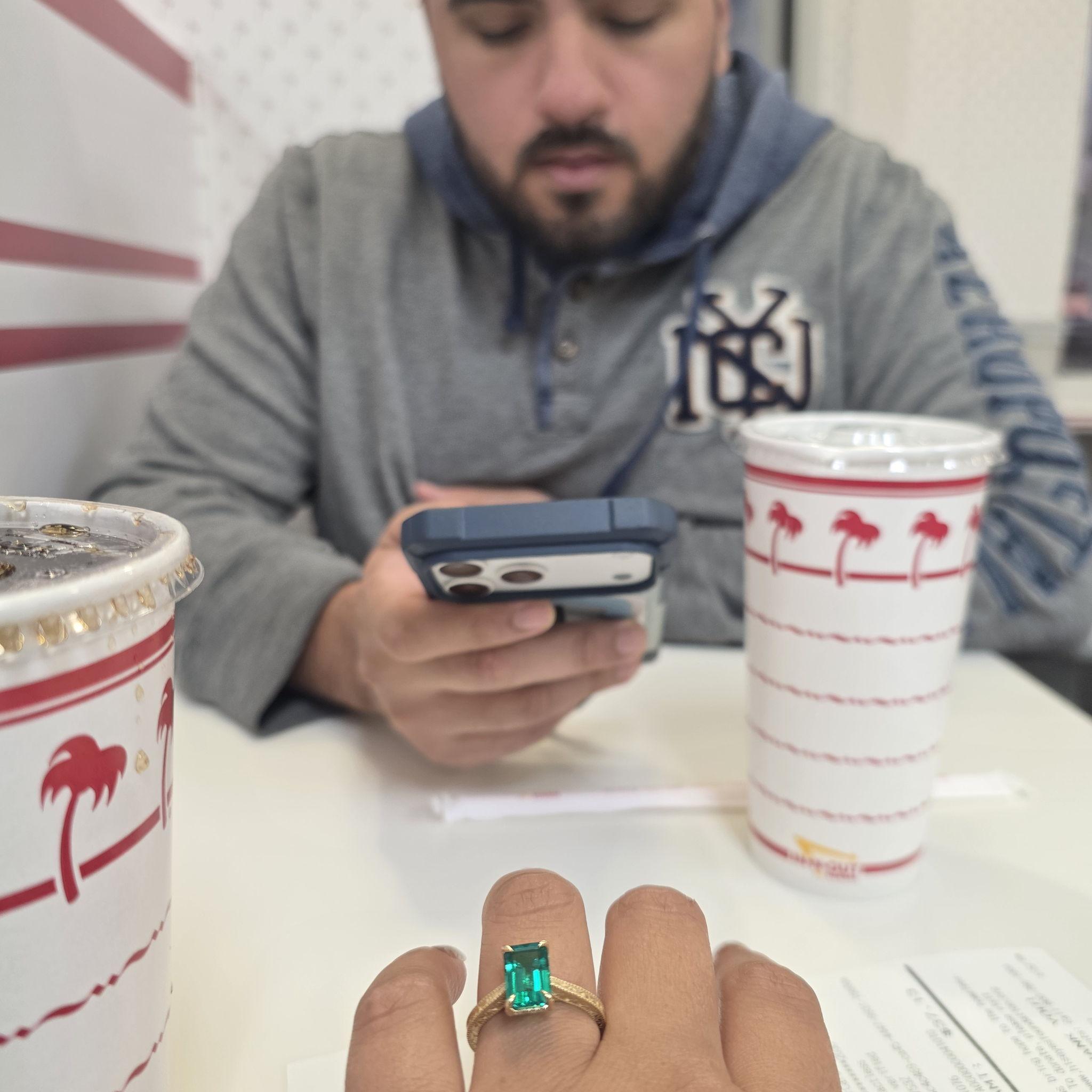 My engagement ring and the love of my life.