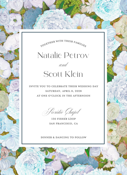 Horto Portrait | Light Blue | Zola Wedding Invitations