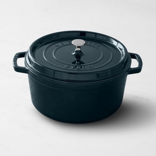 Staub Enameled Cast Iron Round Dutch Oven, 7 Quart, La Mer