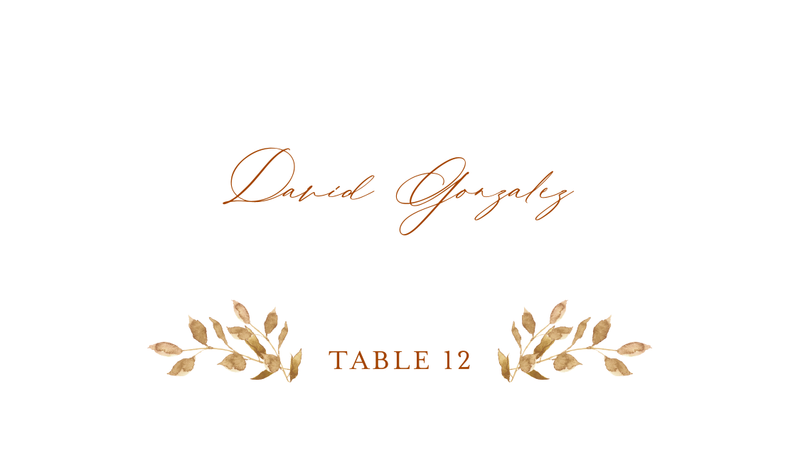 Blosser | Dark Rust | Zola Wedding Place Cards
