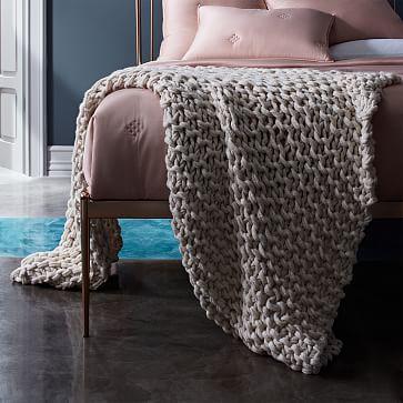 Chunky Tape Knit Throw - Natural Canvas