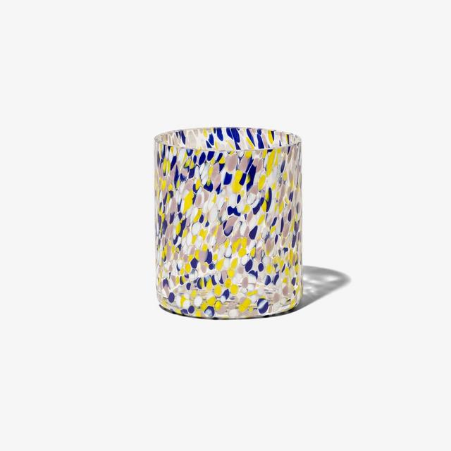 MURANO BLUE/YELLOW CANDLE HOLDER