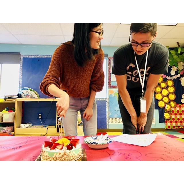 April 2019: Josh plans a surprise birthday party for Susan with her pre-K class!