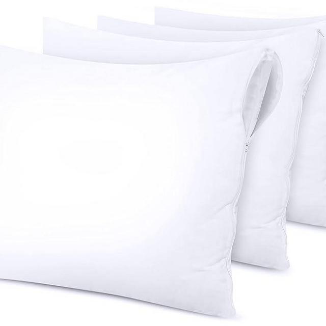 Utopia Bedding Waterproof Pillow Protector Zippered (4 Pack) Standard – Bed Bug Proof Pillow Encasement 20 x 26 Inches