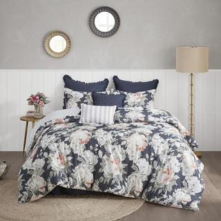 Mavis 8-Piece Cotton Printed Reversible Comforter Set