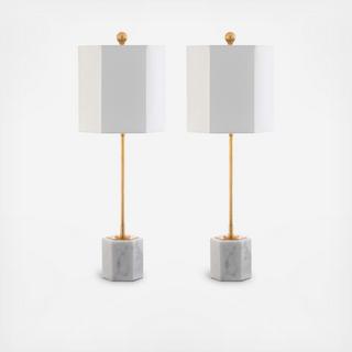 Magdalene Marble Table Lamp, Set of 2