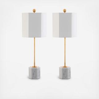 Magdalene Marble Table Lamp,  Set of 2