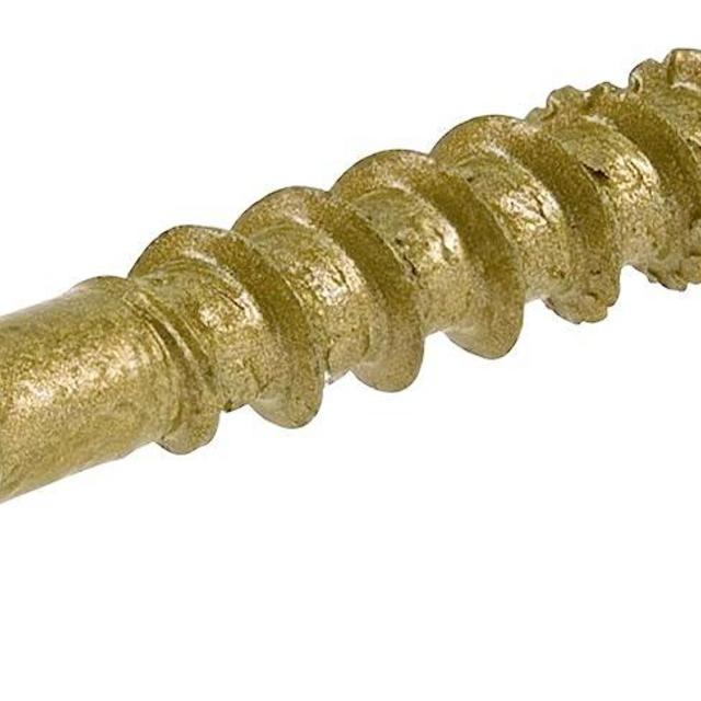 Power Pro 48594 Wood Screws, #8 x 1-1/4", Premium Outdoor Deck Screws, Rust Resistant, Epoxy Coated Bronze, 1Lb Box, 242 Pcs