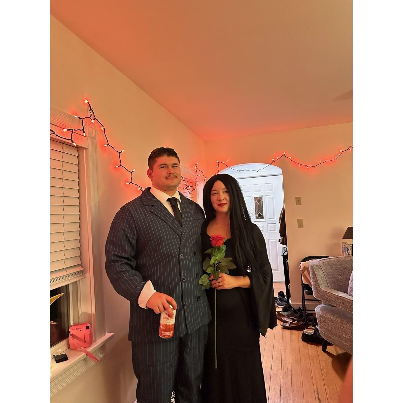 Halloween Housewarming brought to you by Gomez and Morticia