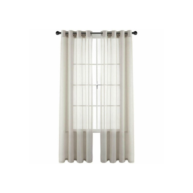 GoodGram Basic Home Grommet Top Sheer Single Window Curtain - 52 in. W x 45 in. L, Beige