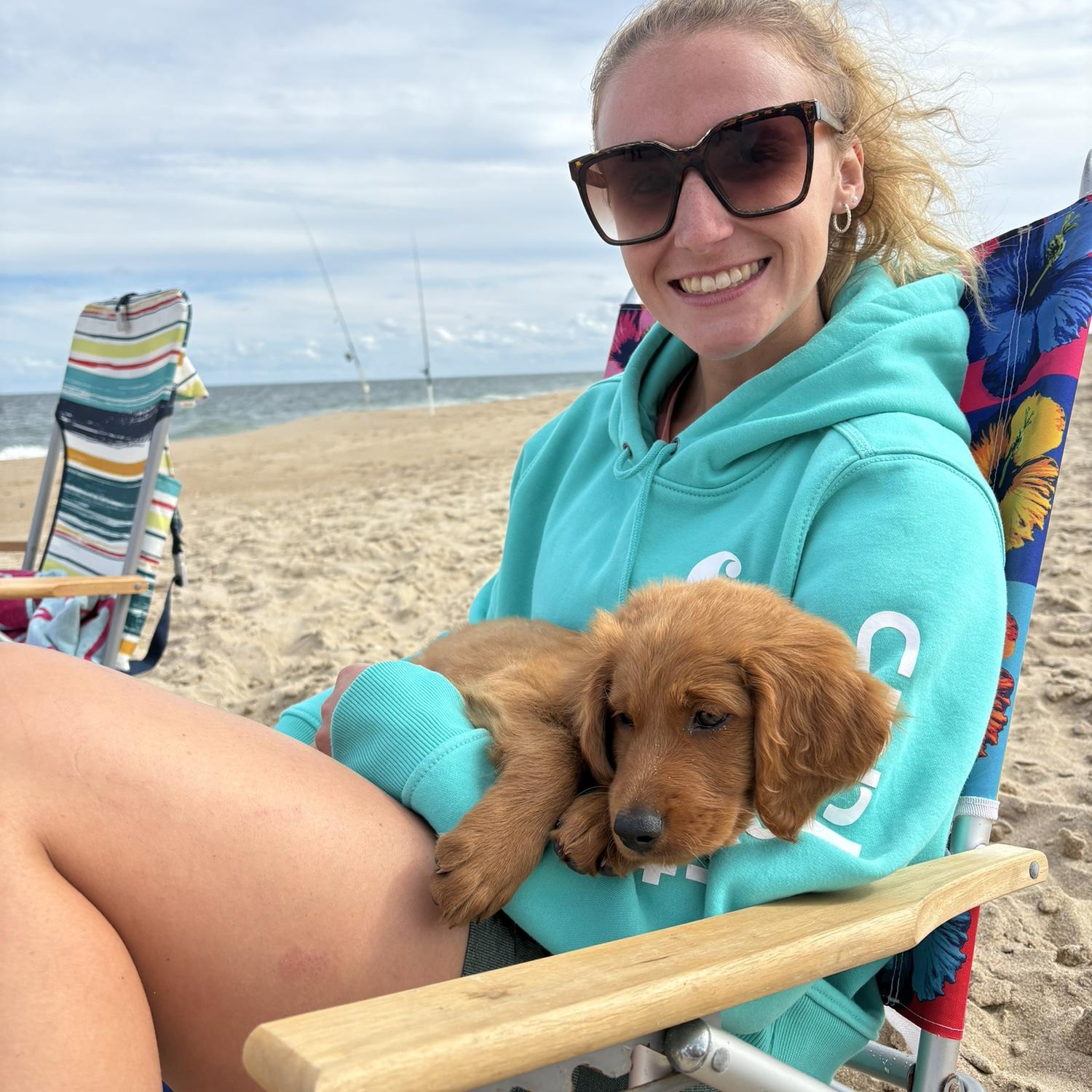 Our first getaway with Callie the weekend we got her and got engaged!