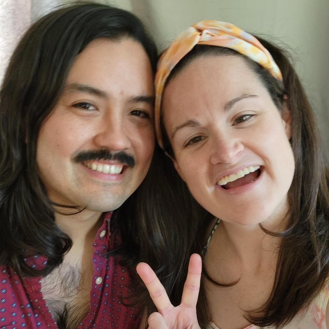 Our 70s get-ups for a work fundraiser