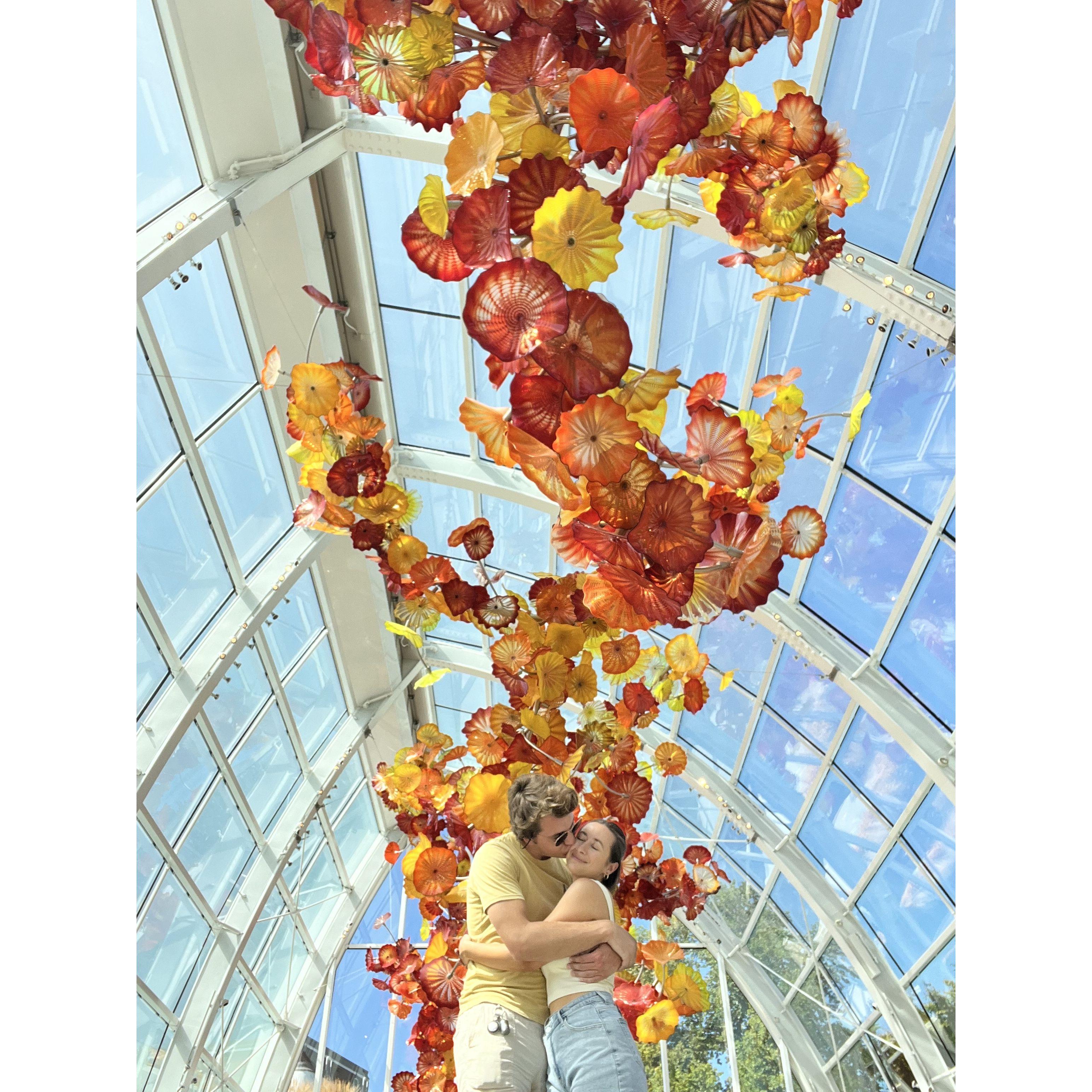 Victoria & Leo taking in art at the Dale Chihuly Museum in Seattle, WA.