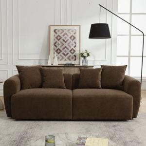 83'' Wide Uphostered Square Arm Sofa - Brown