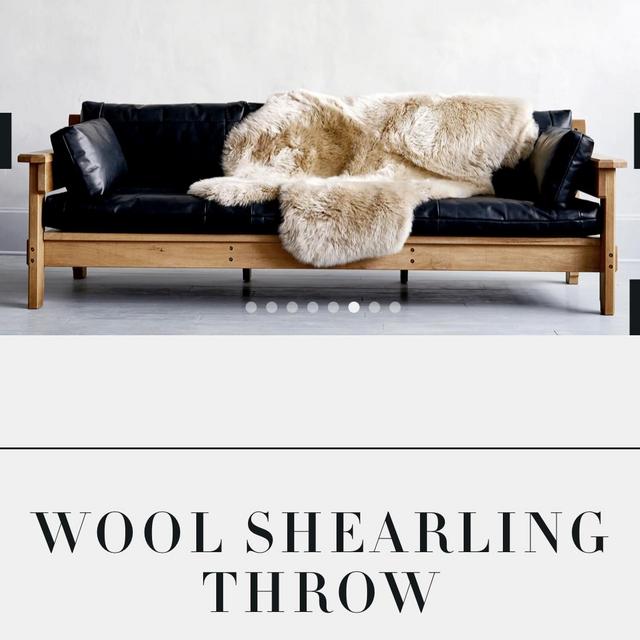 Wool Shearling Throw - Dark Linen, Quarto