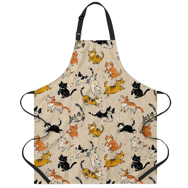 Funny Cat Apron Gift for Women Cat Mom Wife Girlfriend Daughter Friends , Cute Cats Lover Kitchen Apron with Pockets Adjustable for Cooking Baking, Cats Gift for Birthday Mother's Day Christmas