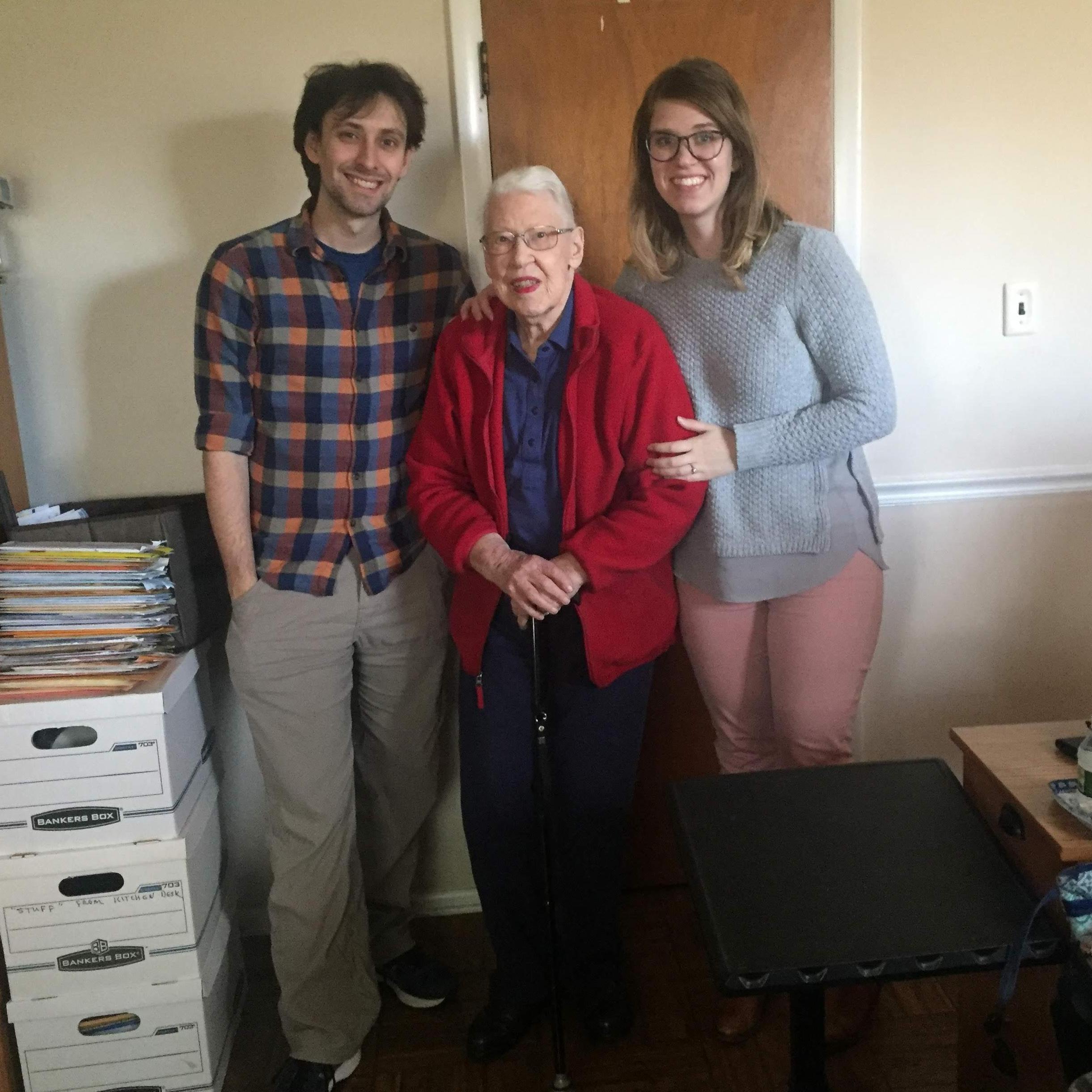 Visiting Valerie's grandmother, Jean, in New Jersey.
