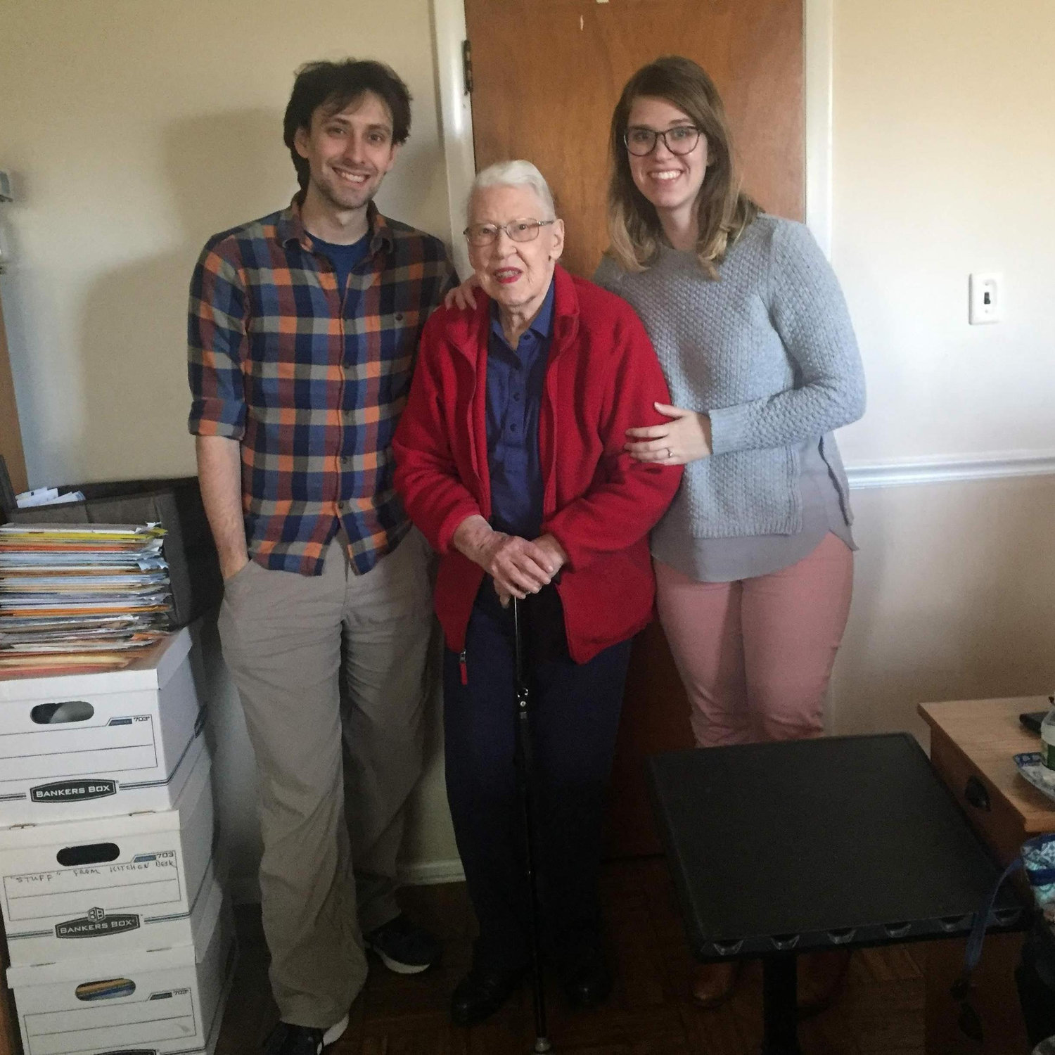 Visiting Valerie's grandmother, Jean, in New Jersey.