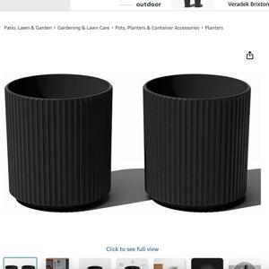 Veradek Demi Series Round Planter for Porch, Patio, Backyard | Durable Plastic-Stone Composite Material | Modern Décor for Tall Plants, Flowers