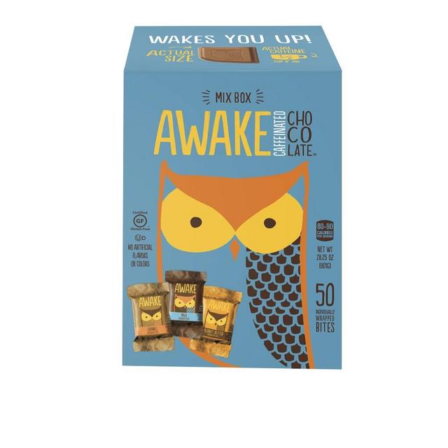 AWAKE Caffeinated Chocolate Energy Bites, Variety Pack 50ct