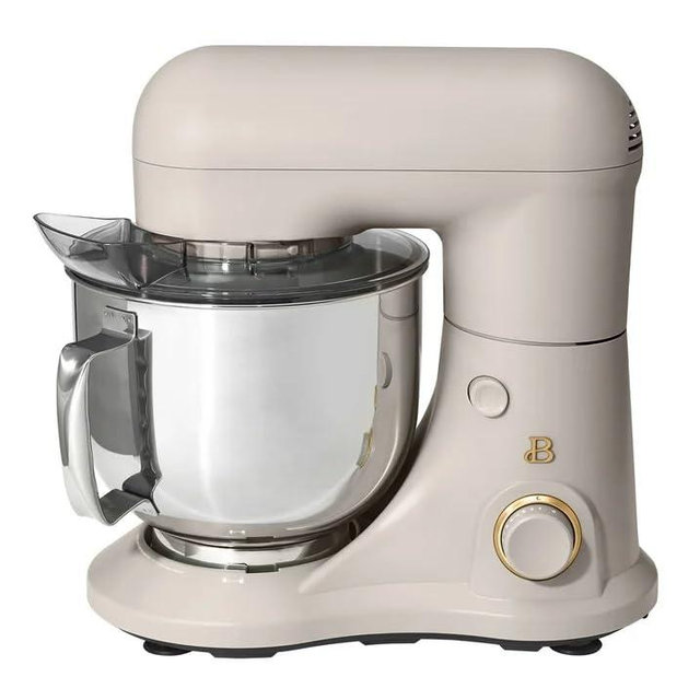 Beautiful 5.3 Qt Stand Mixer by Drew Barrymore, Lightweight & Powerful Tilt-Head Design, 12 Speed Settings, Large Stainless Steel Bowl, Porcini Taupe – Baking, Mixing, Whipping & Kneading