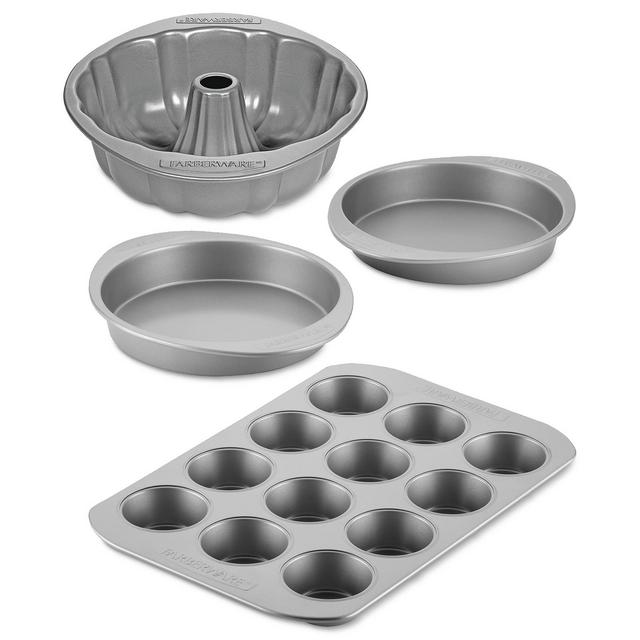 Farberware GoldenBake Bakeware Nonstick Loaf Pan Set, 2-Piece, Gray