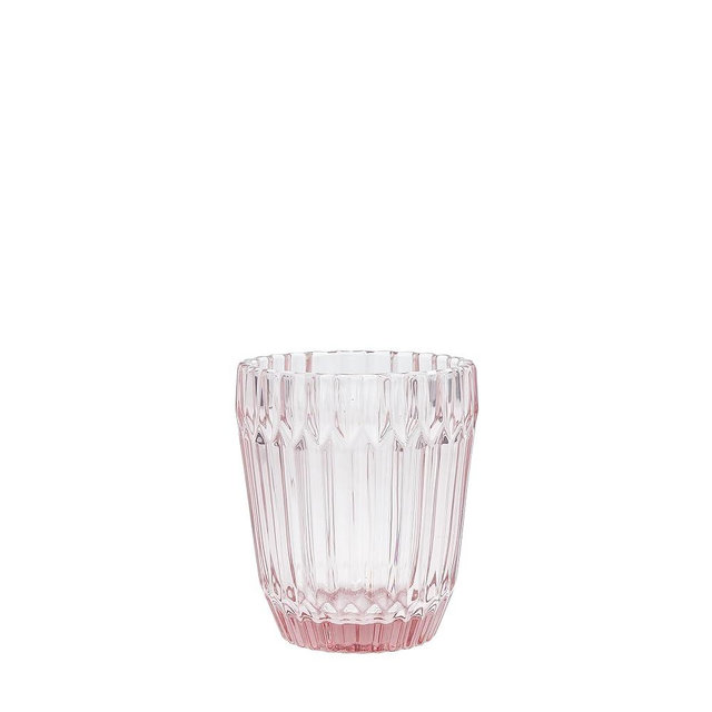 Fortessa Archie Glass Drinkware, Double Old Fashioned (Set of 6), 12.5 Ounce, Pink
