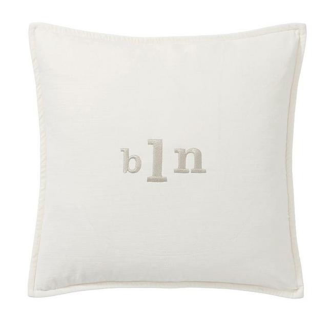 Washed Velvet Pillow Cover, 20", Ivory