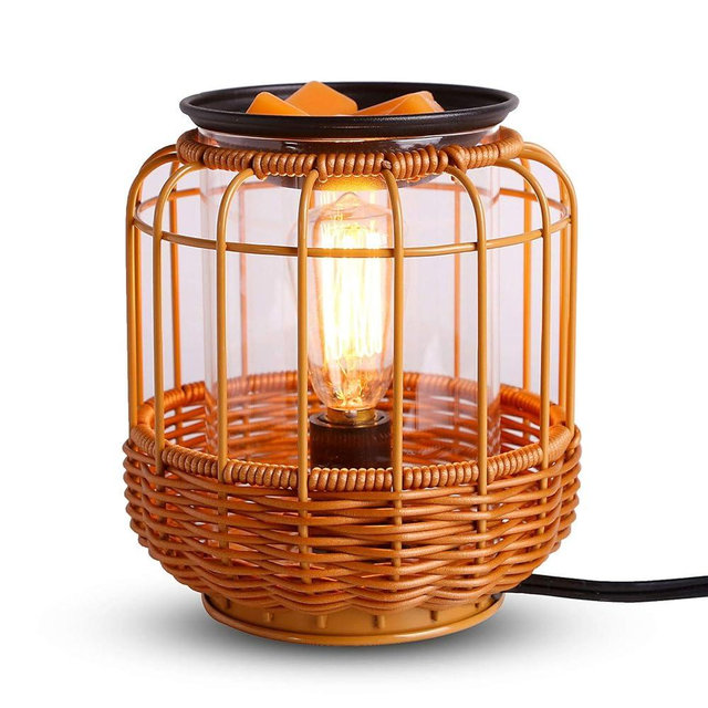kobodon Electric Wax Melt Warmer Birthday Gifts for Women and Mom Edison Wax Warmer Fragrance Warmer for Home Office Gifts & Decor(Rattan Aroma Lamp)