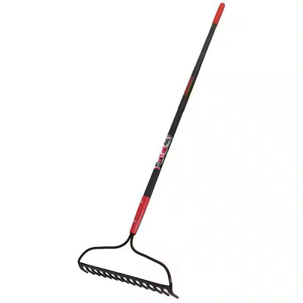 Razor-Back 60.75 in. Fiberglass Handle15-Tine Forged Steel Bow Rake 2853900