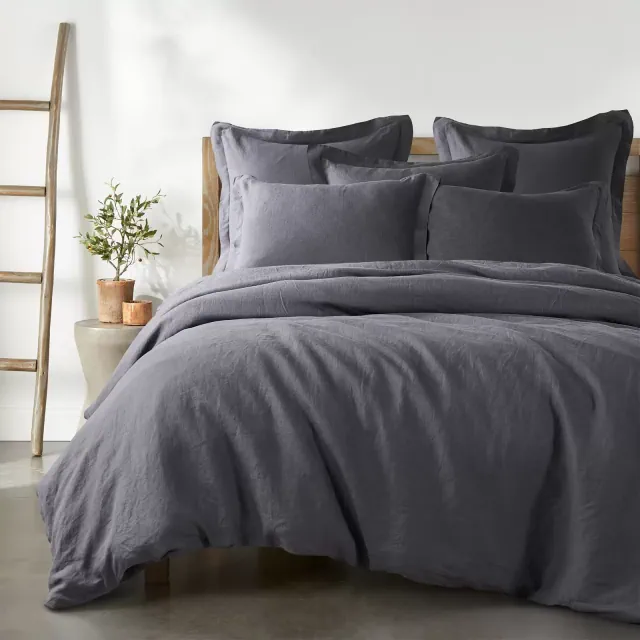 Washed Linen King Duvet Cover - Charcoal - Levtex Home