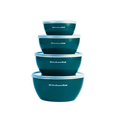 KitchenAid Prep Bowls with Lids, Set of 4, Deep Teal