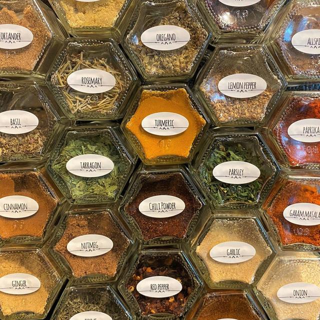 Magnetic Spice Jars w/Labels | Magnetic...