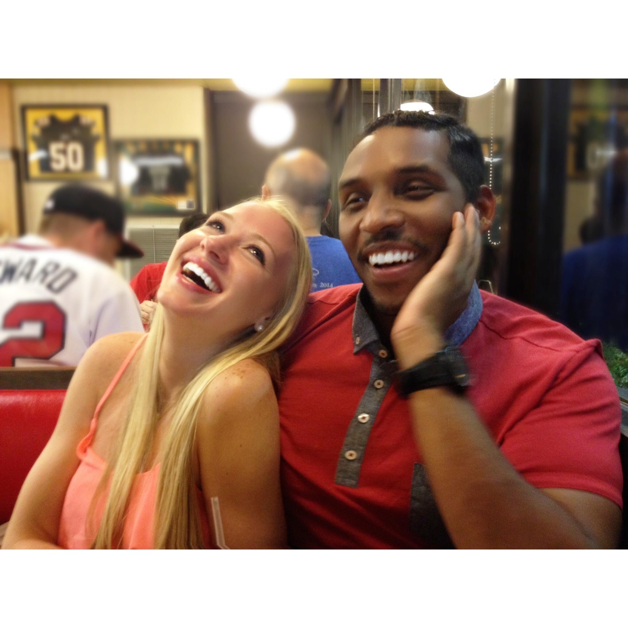 Our very first late-night Waffle House experience together after a fun night out in Buckhead.