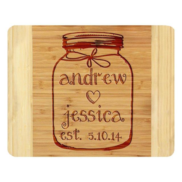 Stamp Out Maison Jar 11-Inch x 14-Inch Bamboo Cutting Board
