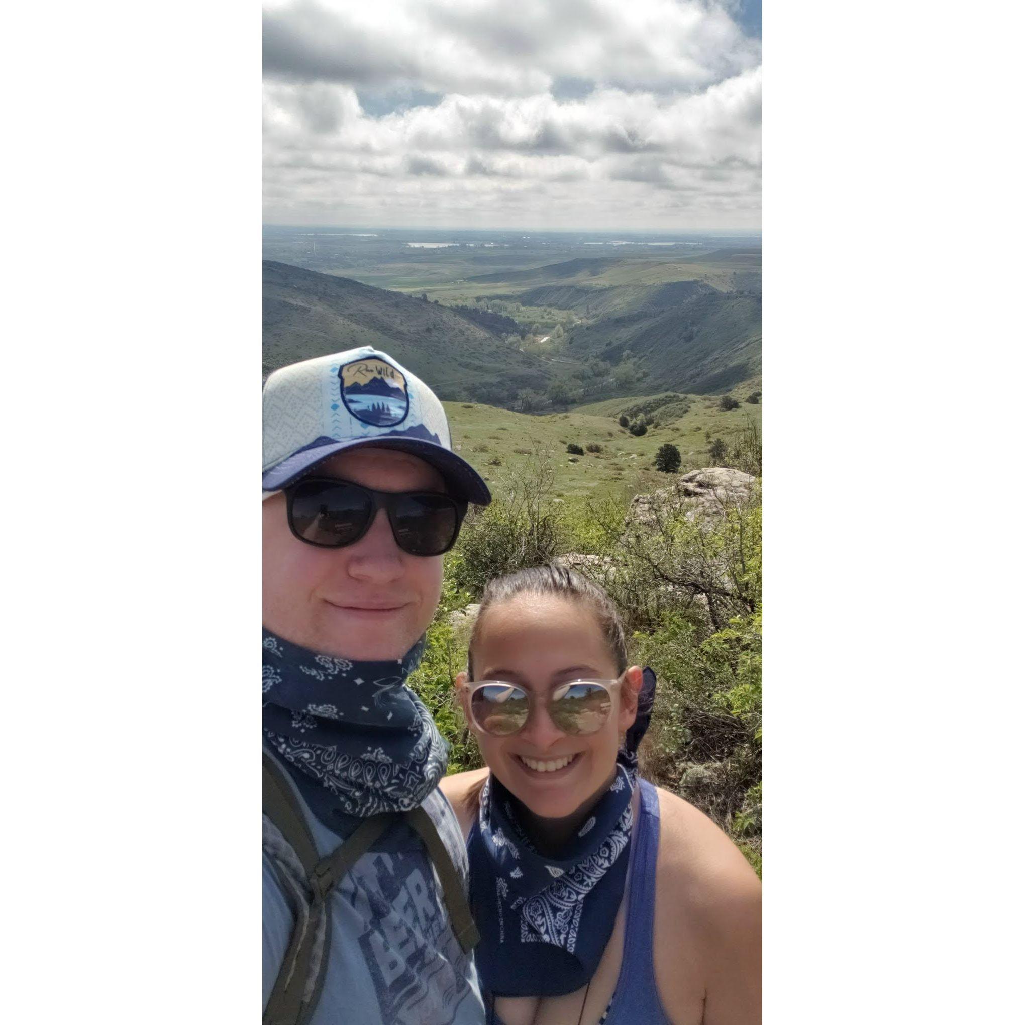 Hiking in Summer 2020, aka the era of matching bandanas
