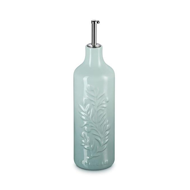 Le Creuset Stoneware Olive Branch Collection Oil Cruet, 20 oz., Sea Salt