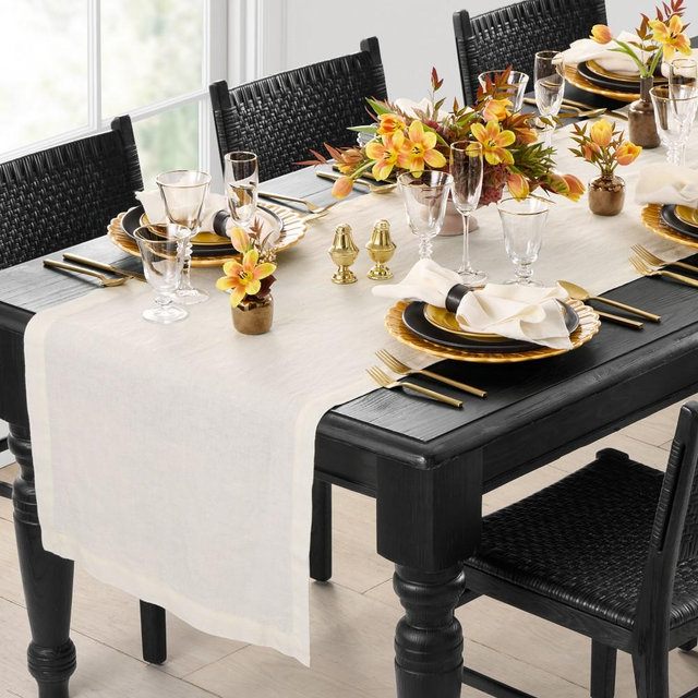 Signature Linen Table Runner 24"x108", Ivory