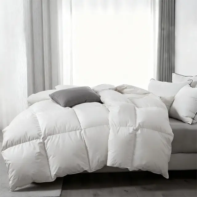 APSMILE Feather Down Comforter Soft Egyptian Cotton Cover All Season Duvet Insert King