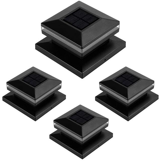 Solar Post Cap Lights, Waterproof Outdoor Post Cap Light for Fence Deck or Patio,Fit 4x4,6x6 Wooden Post,4 Packs