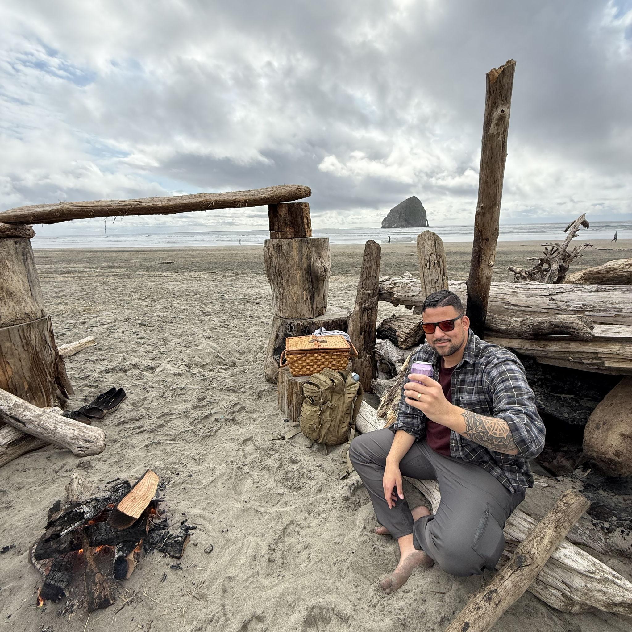 Brian and Lorin claimed "the fort" where we spent hours by the fire, listening to music. This was the day after our elopement.